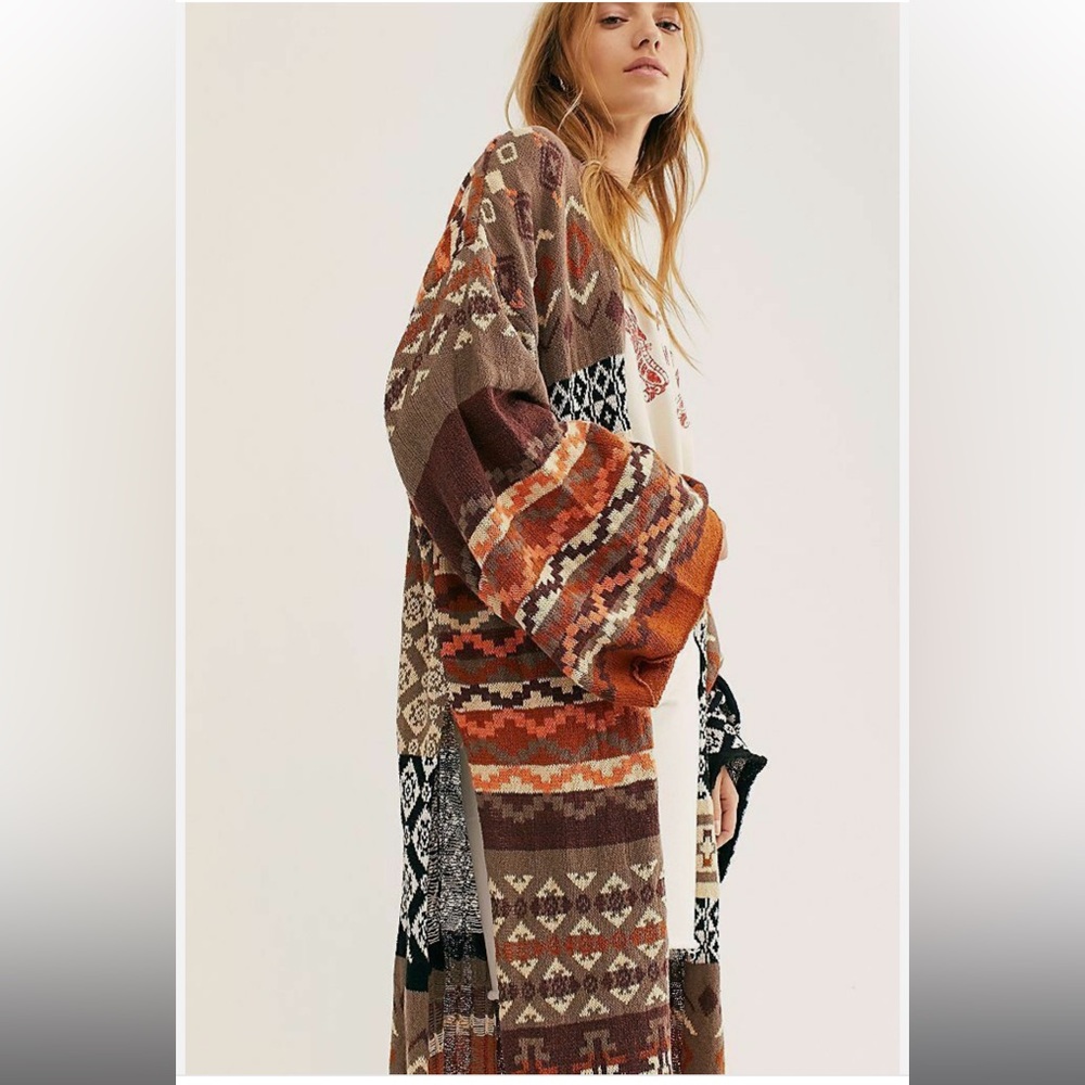 NWT Free People NWT Size XS Size Small Beautiful Boho Maxi Landmark Cardigan